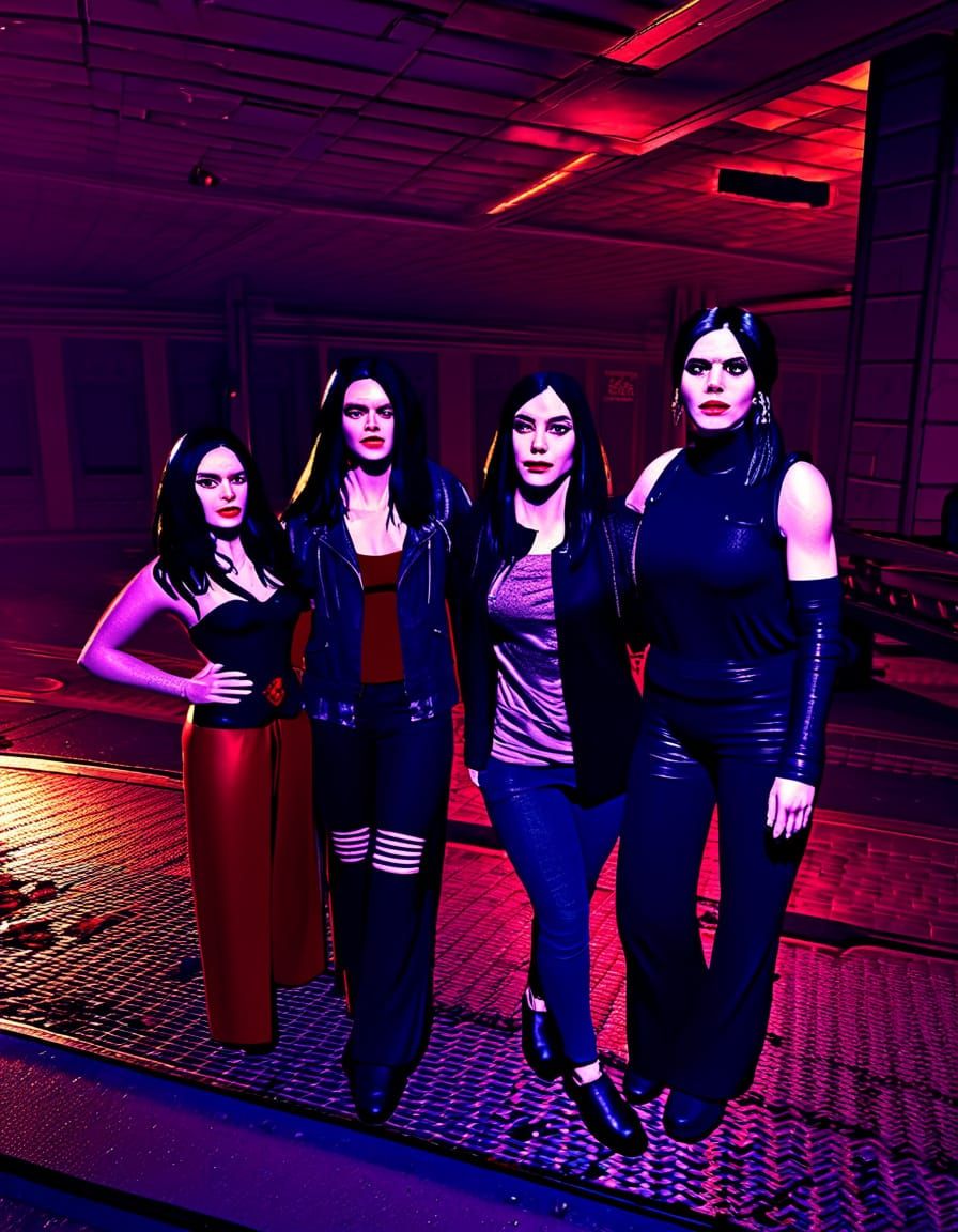 Fantasy Female Vampires in Dark Alley, Greg Rutkowski Style