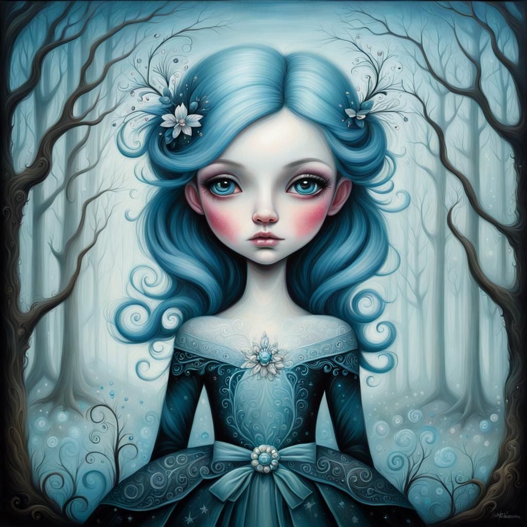 Stylized Portrait with Whimsical Character Design