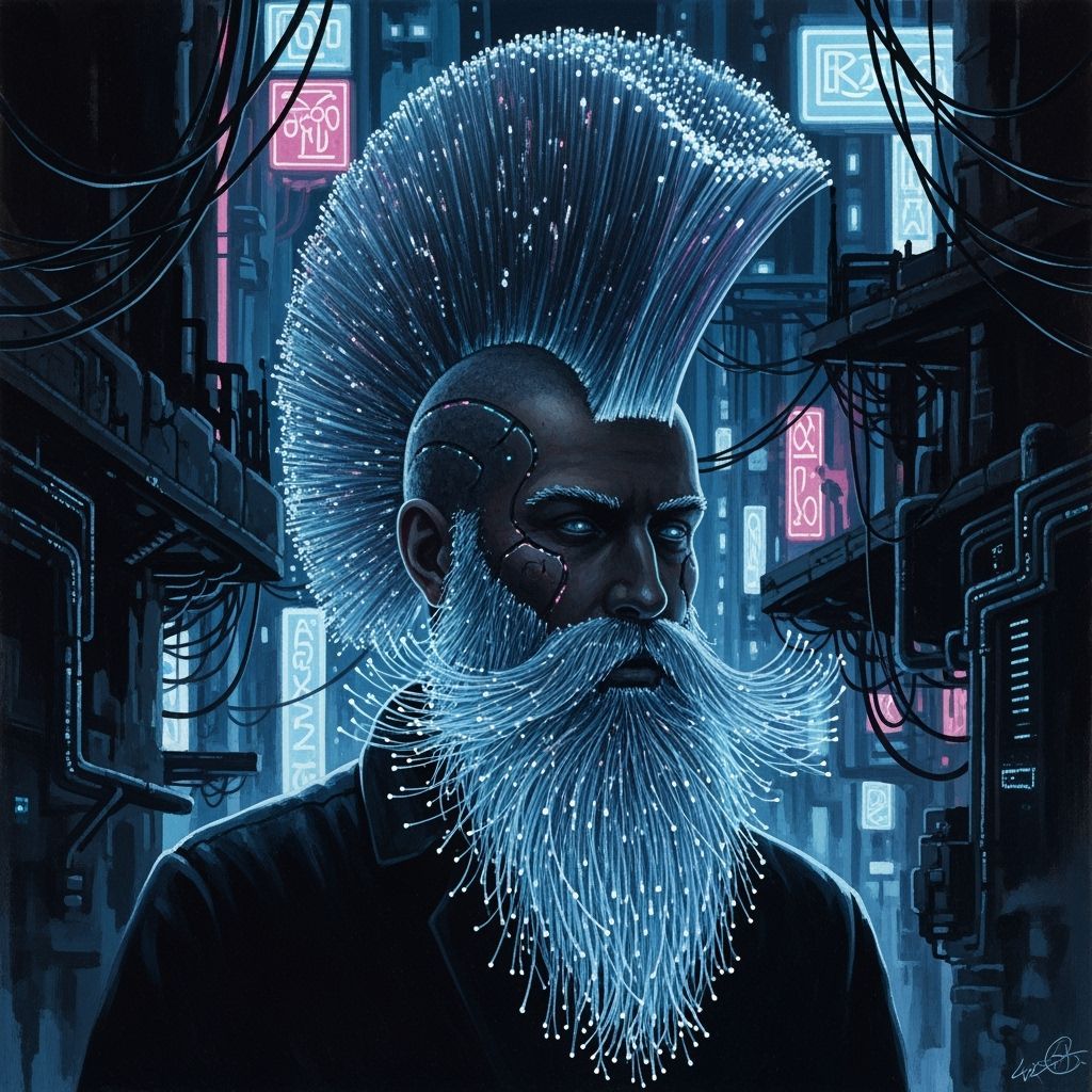 Fiberoptic Mohawk in Cyberpunk Style