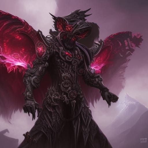 Demonic Eldritch Black Rose: Detailed Matte Painting