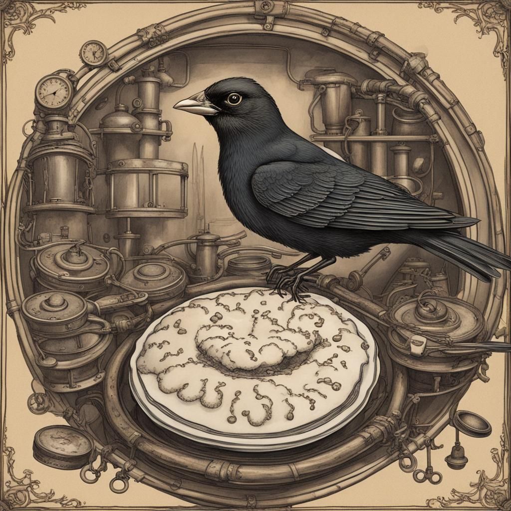 Steampunk Blackbirds Baked in a Pie