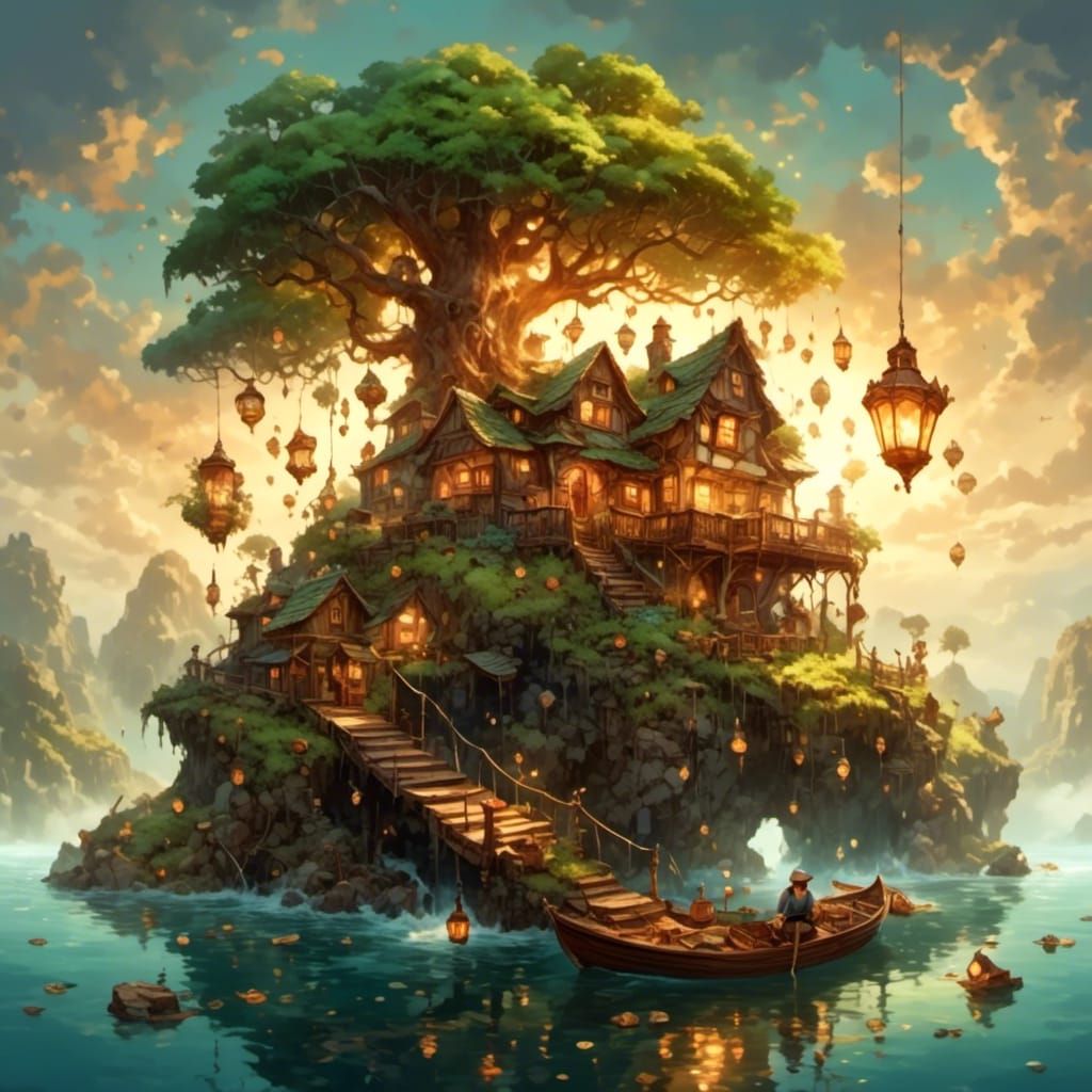 Intricate AI-Generated Lamp Design