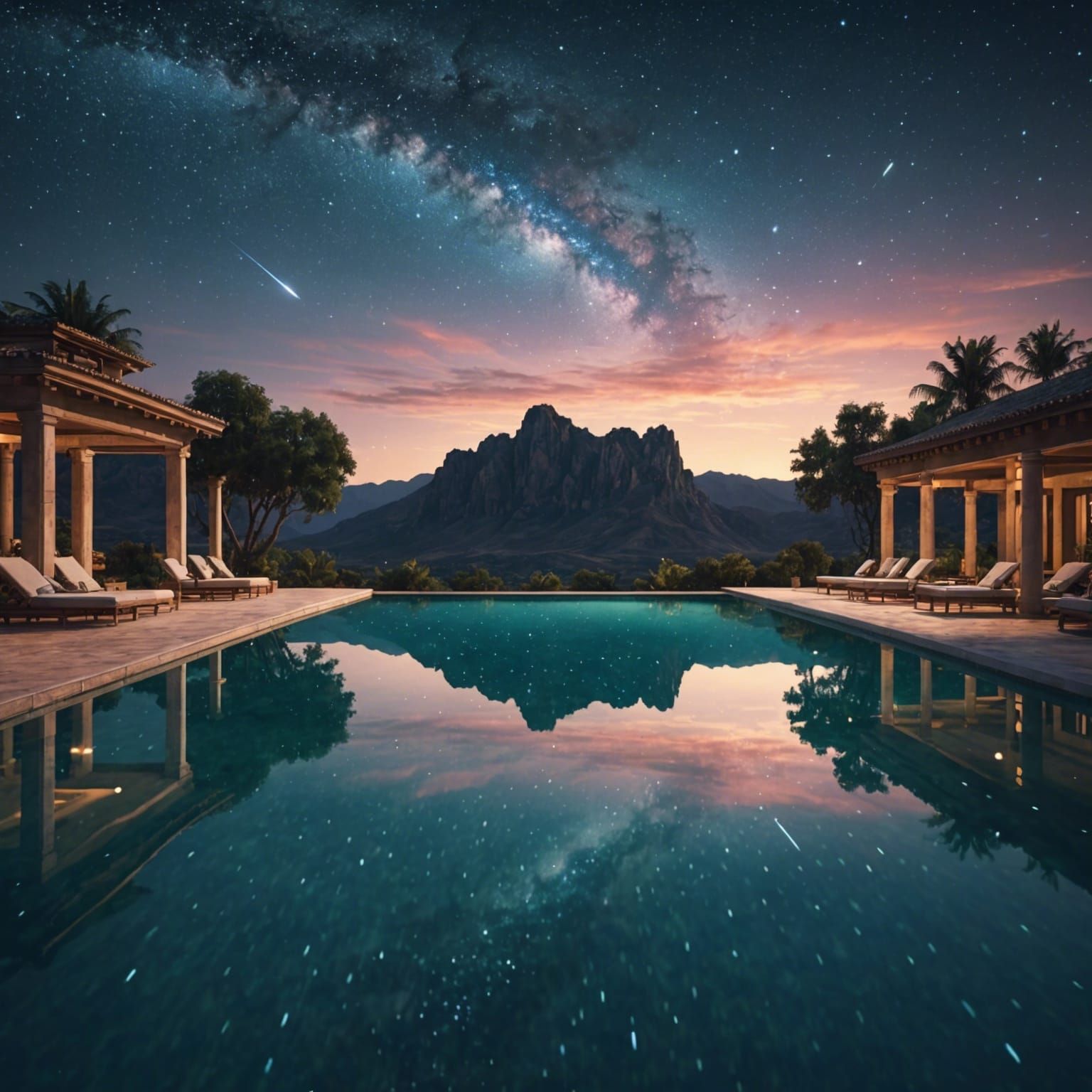 A pool open to the sky