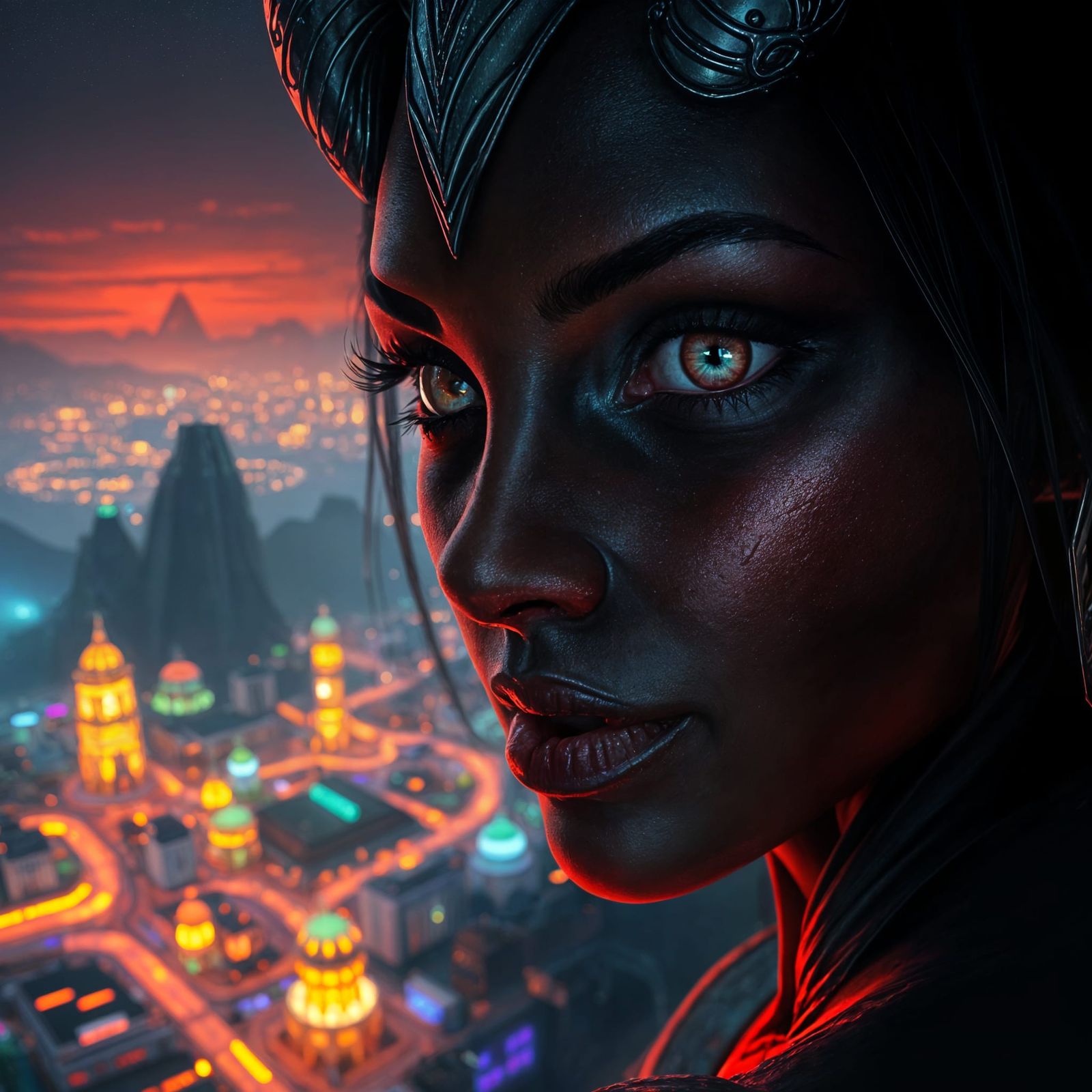 Lascivious Demoness Over Sci-fi Town