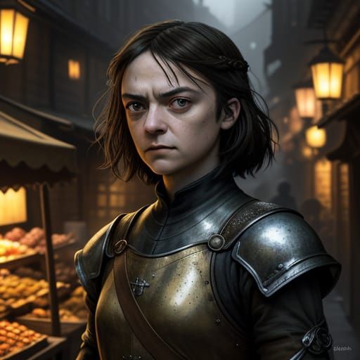 Arya Stark in Mysterious Alleyway - Hyperrealistic Concept A...