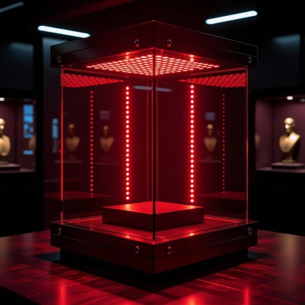 Secure Artifact Case with Laser Wall and Lava Floor