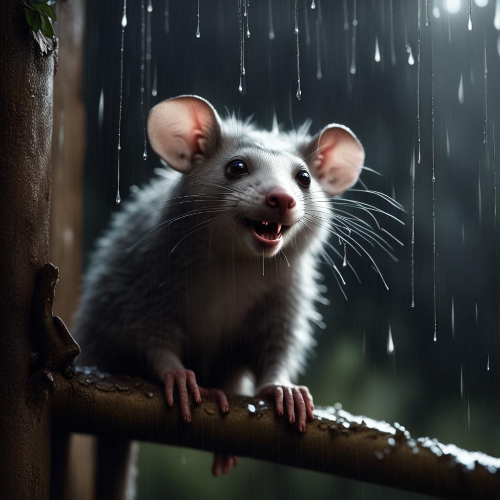 Possum in Rain: Dramatic Digital Matte Painting