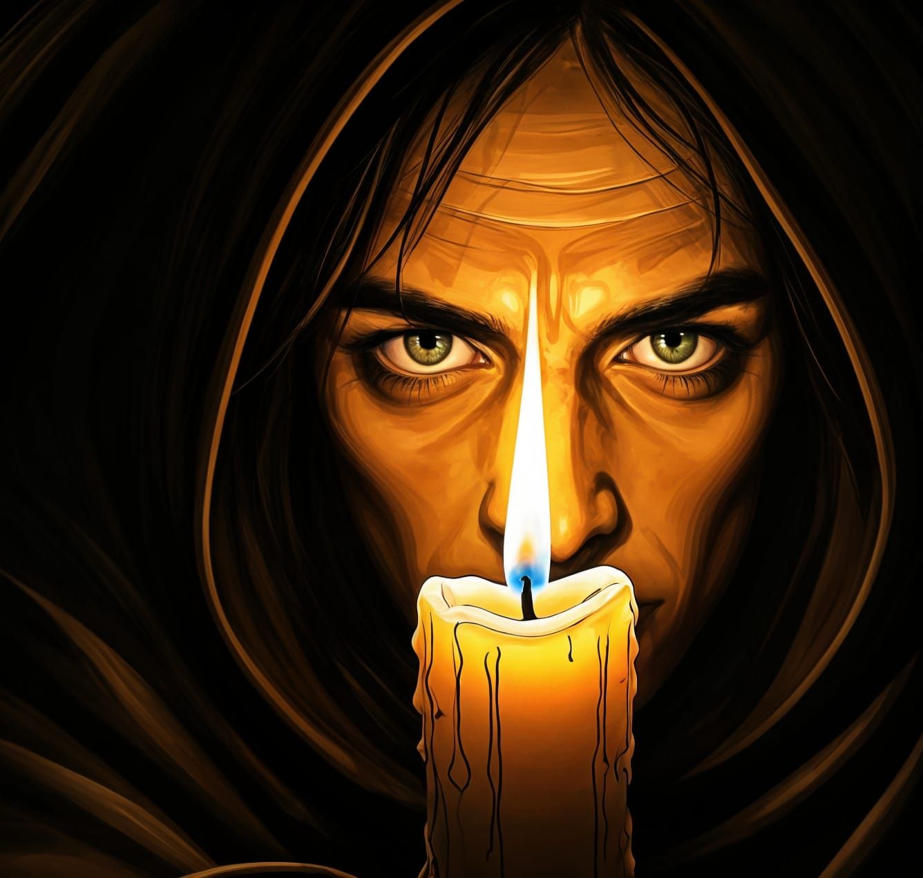 Ethereal Portrait in Warm Candlelight