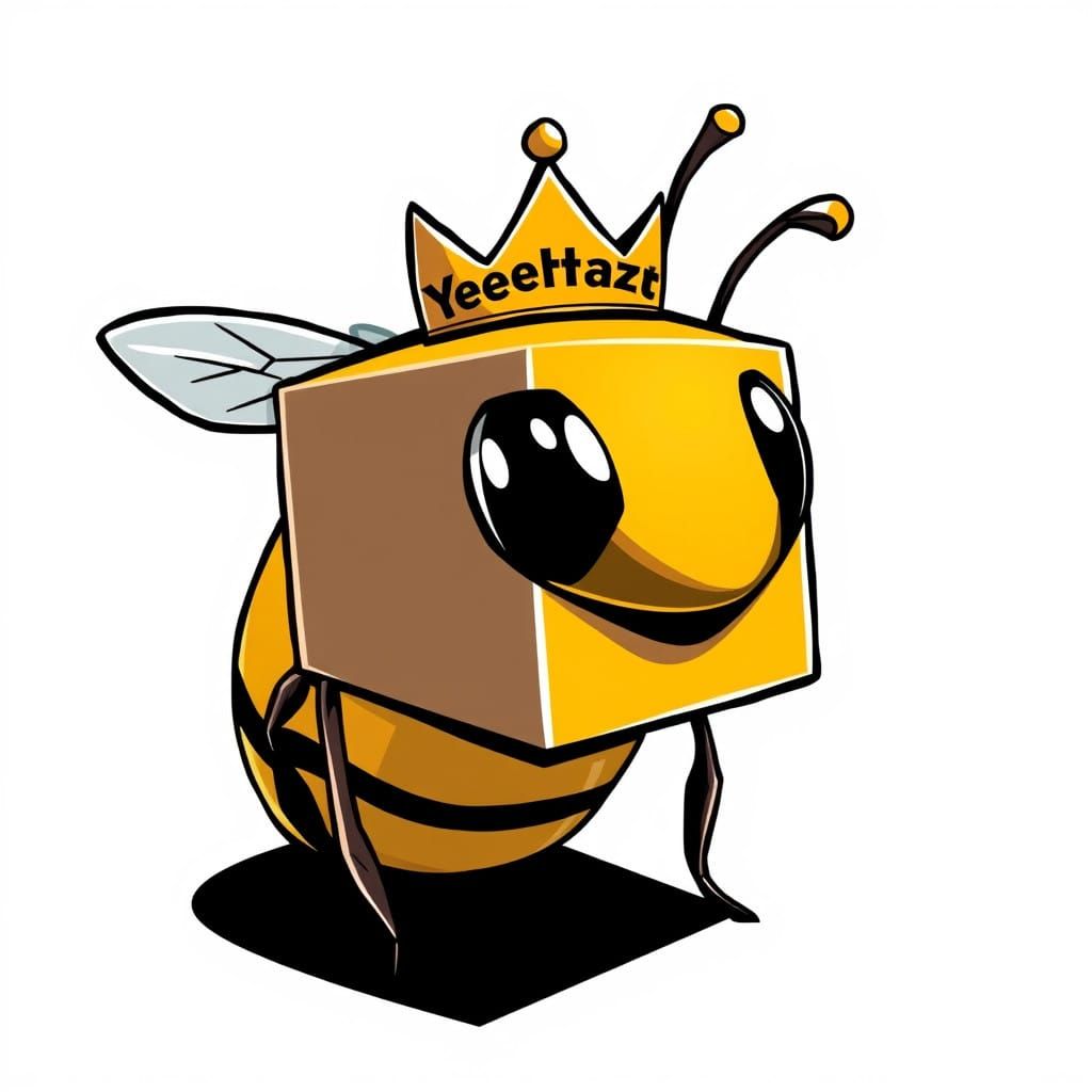 Cubed Roblox Bee with Crown and Stinger