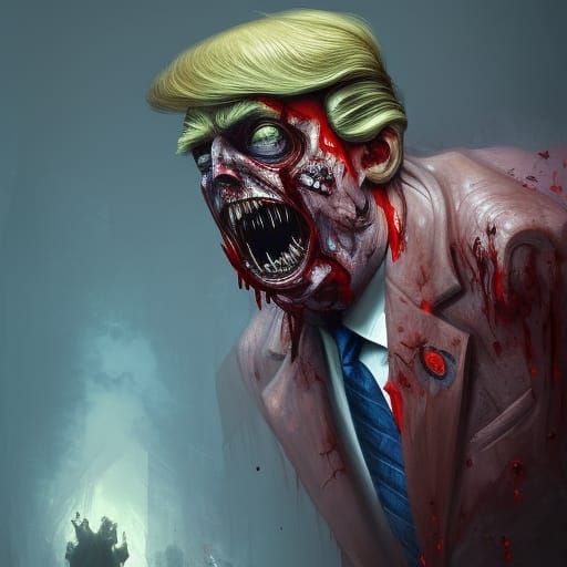 Zombie Donald Trump: Dark Fantasy Masterpiece in 8K