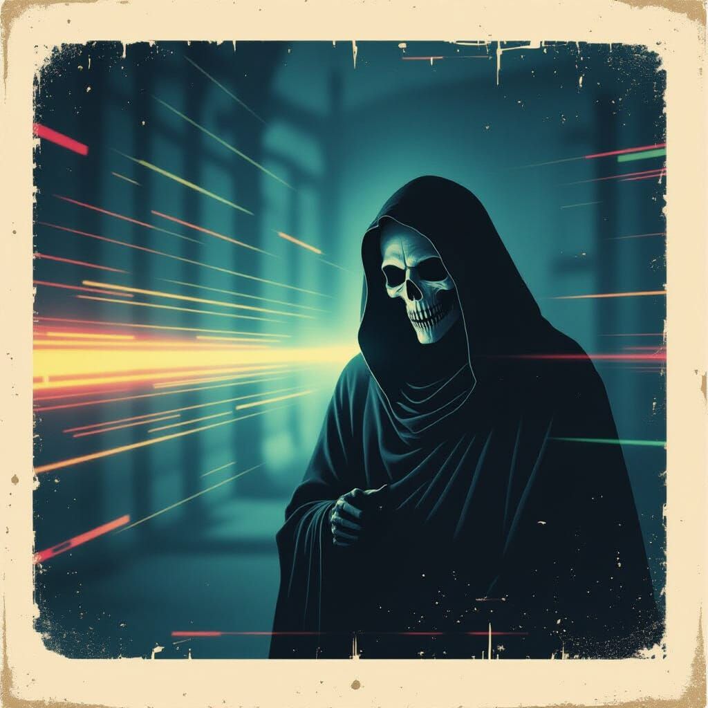 Grim Reaper VHS Glitch Art