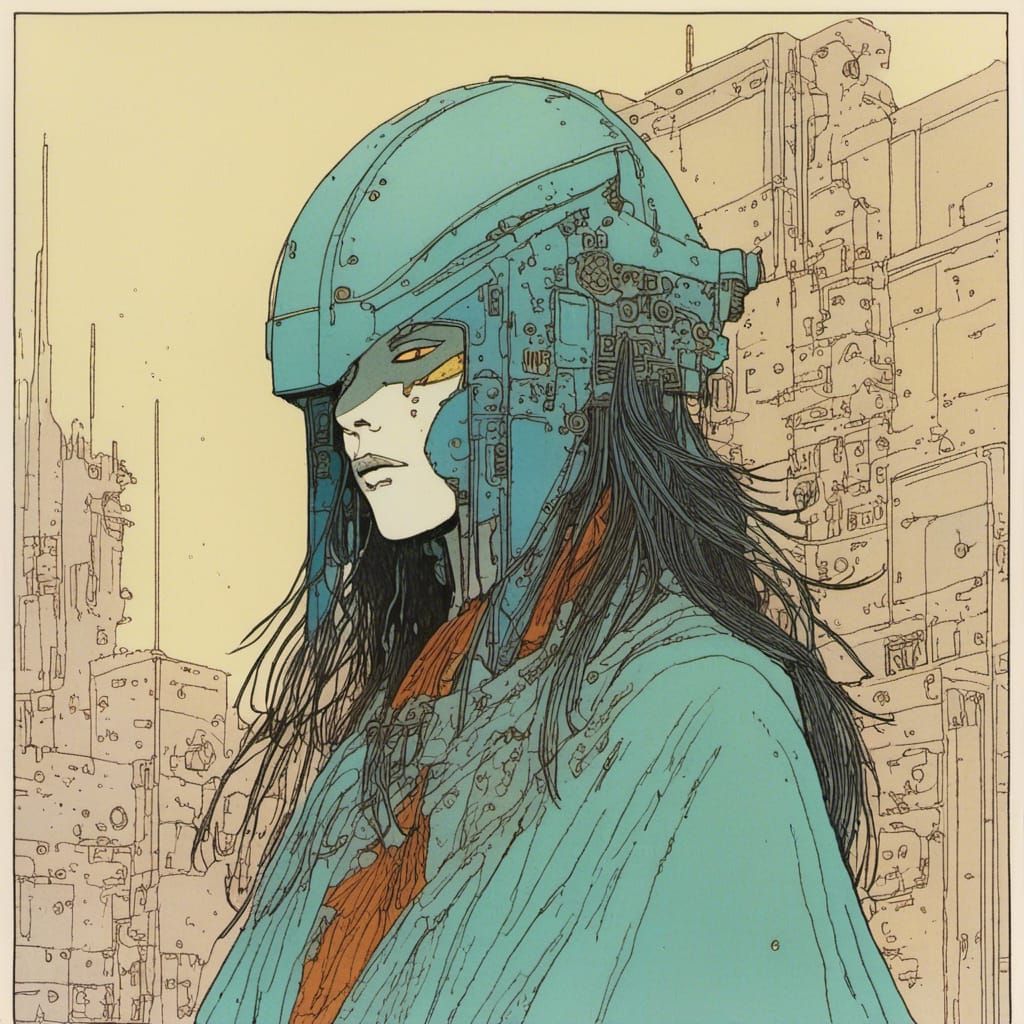 Mechanical Mask in Moebius Style