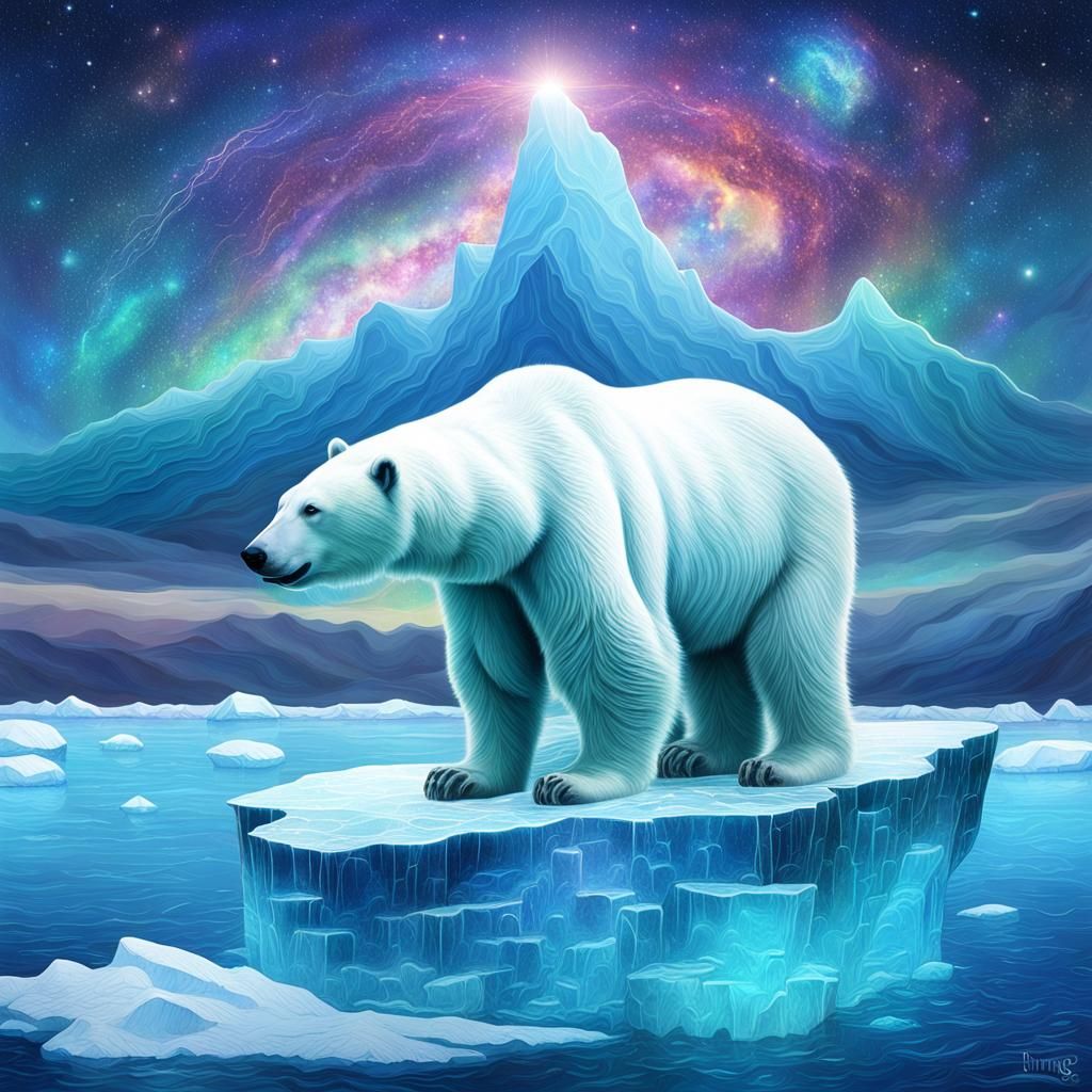 Polar Bear on Iceberg: Holographic Cosmic Illustration