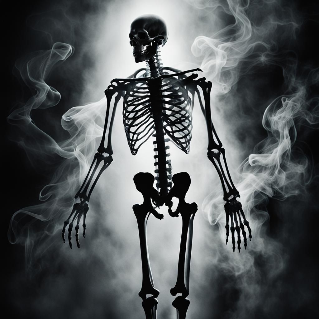 Smoky Aura X-Ray Photography of Human Body