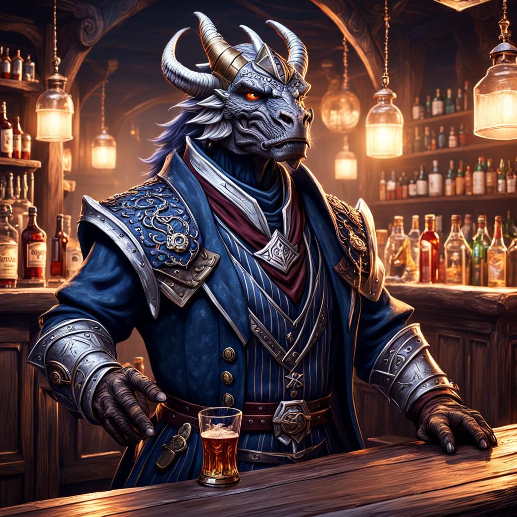 Dragonborn Sorcerer as Fantasy Concept Art