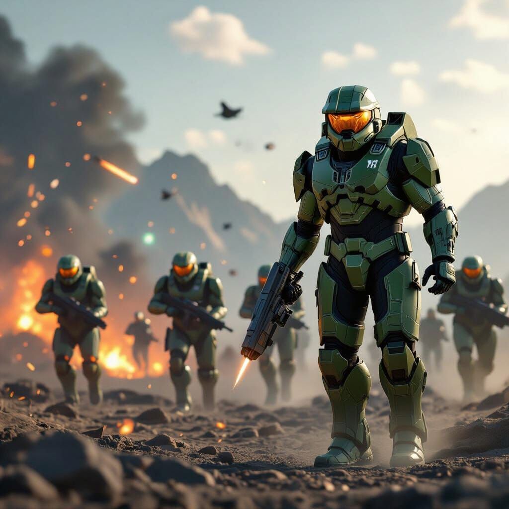Master Chief Leads Spartans into Epic Battle