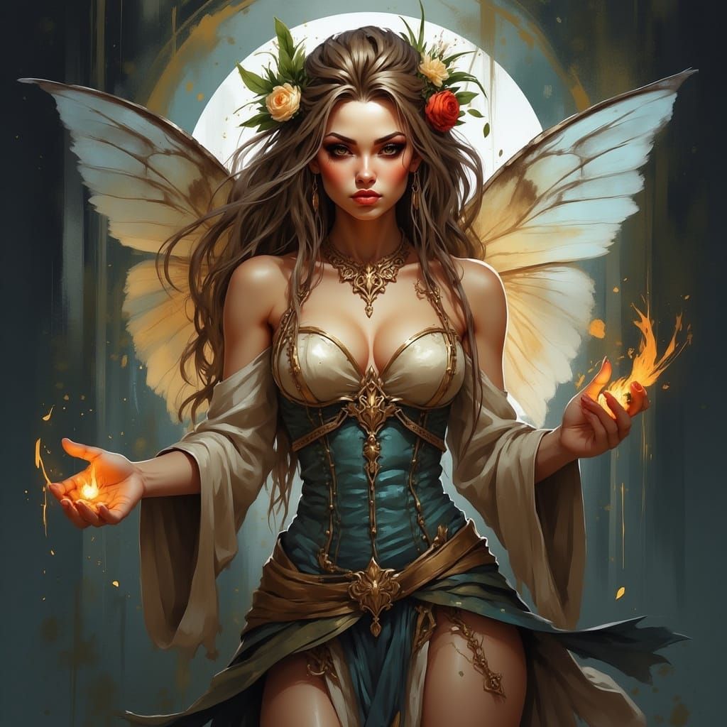 Enchanting Fairy Portrait in Detailed Style