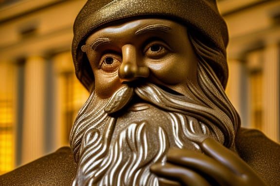 Bronze Santa Claus Statue in Helsinki Square