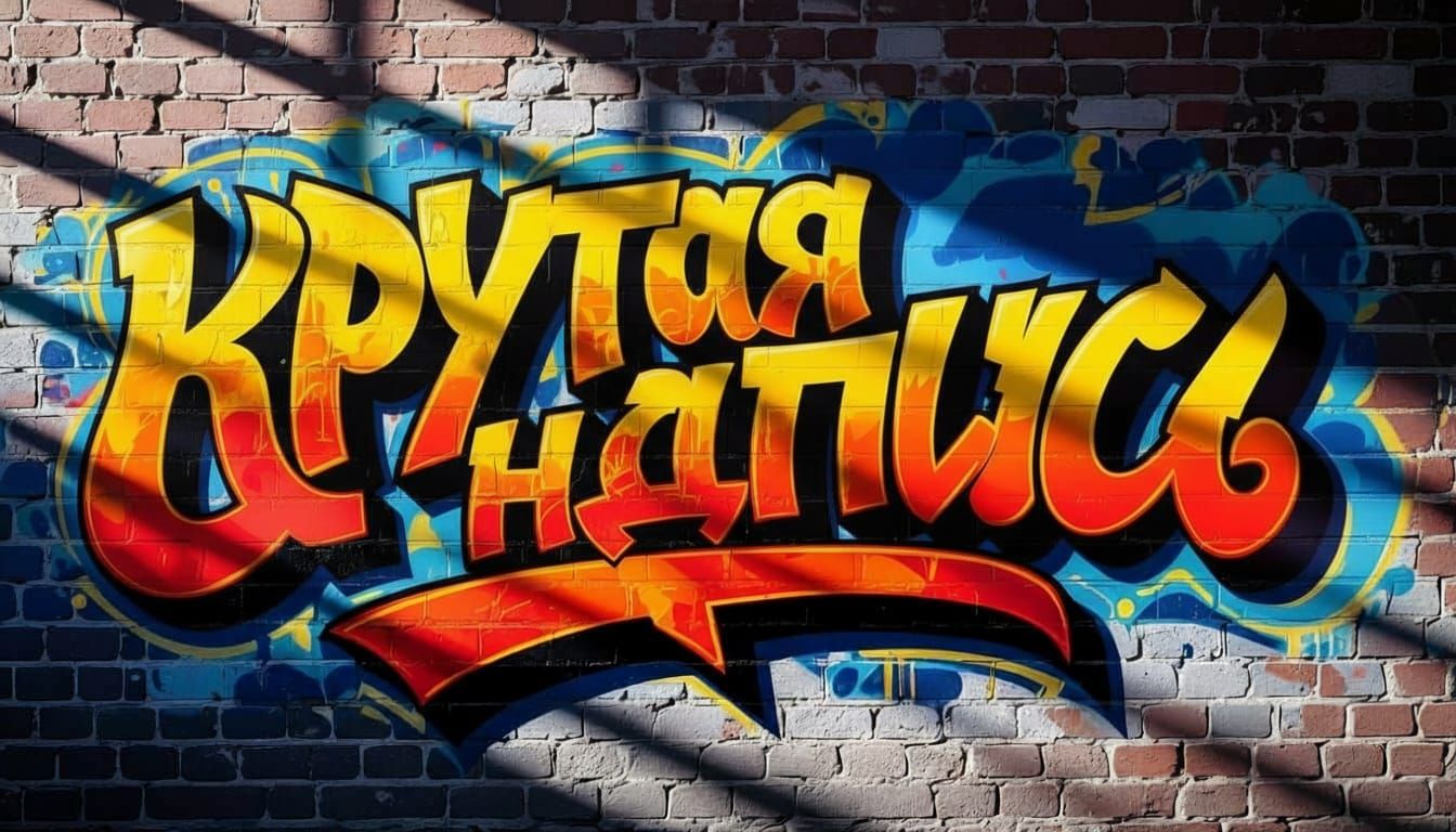 E.A. TATTOO Lettering on Brick Wall in Pokras Lampas Style