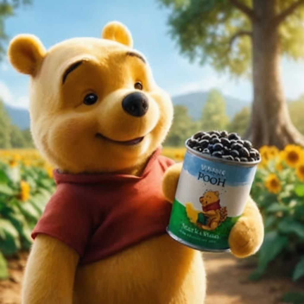 Winnie the Pooh Watercolor Illustration in Hundred Acre Wood