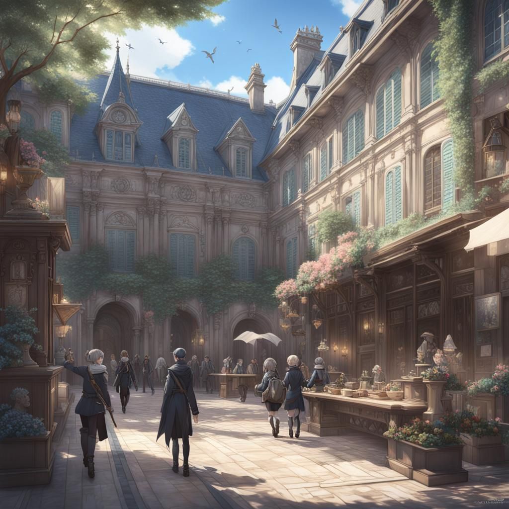 Detailed 3D Anime Art of French Museum