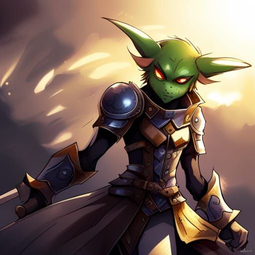Vicious Goblin in Anime Style Leather Armor
