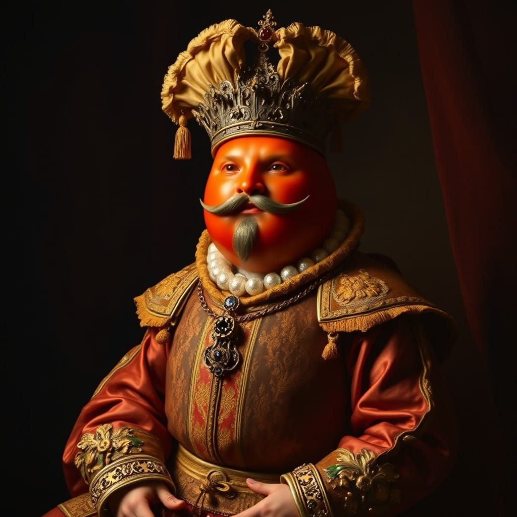 Renaissance Tomato Nobleman in Opulent Attire