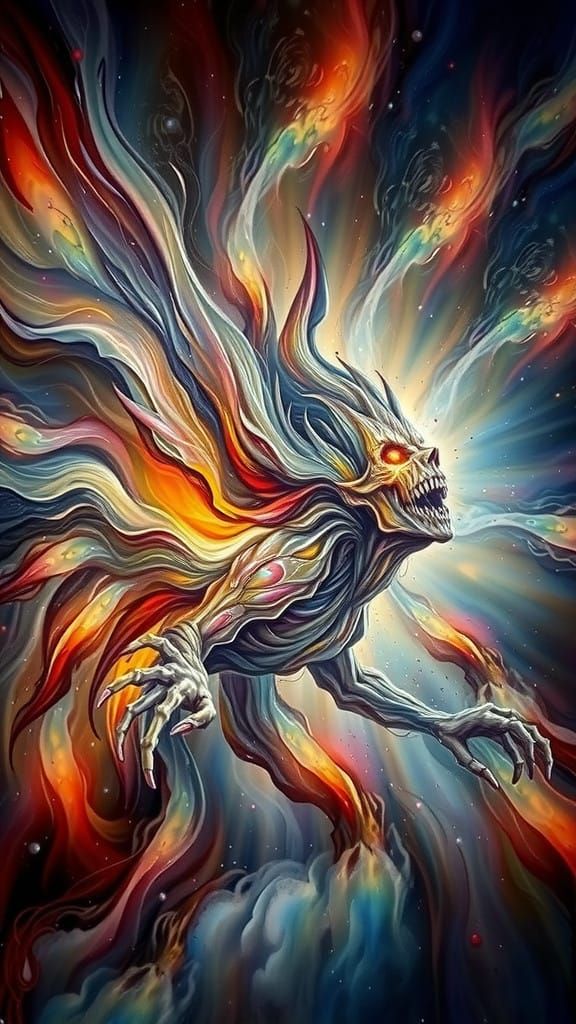 Surreal Transformation of Inner Turmoil in Vibrant Colors