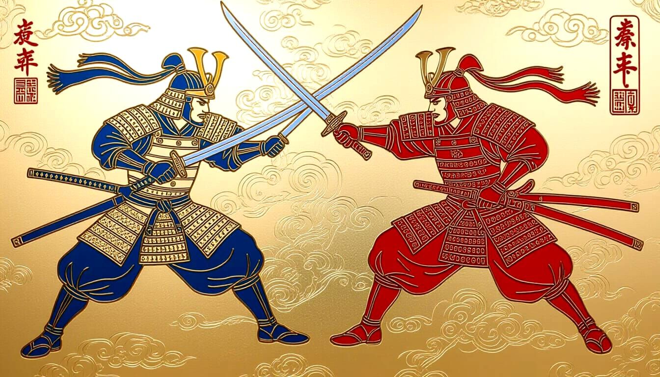 Samurai Sword Fight in Ancient China: Metallic Art