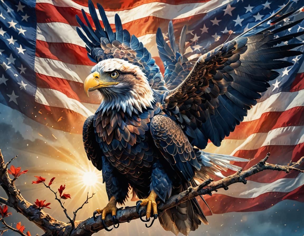 American Eagle Double Exposure Flag Concept Art