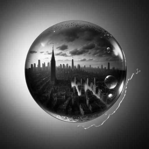 City in Soap Bubbles: Hyperrealistic Reflection