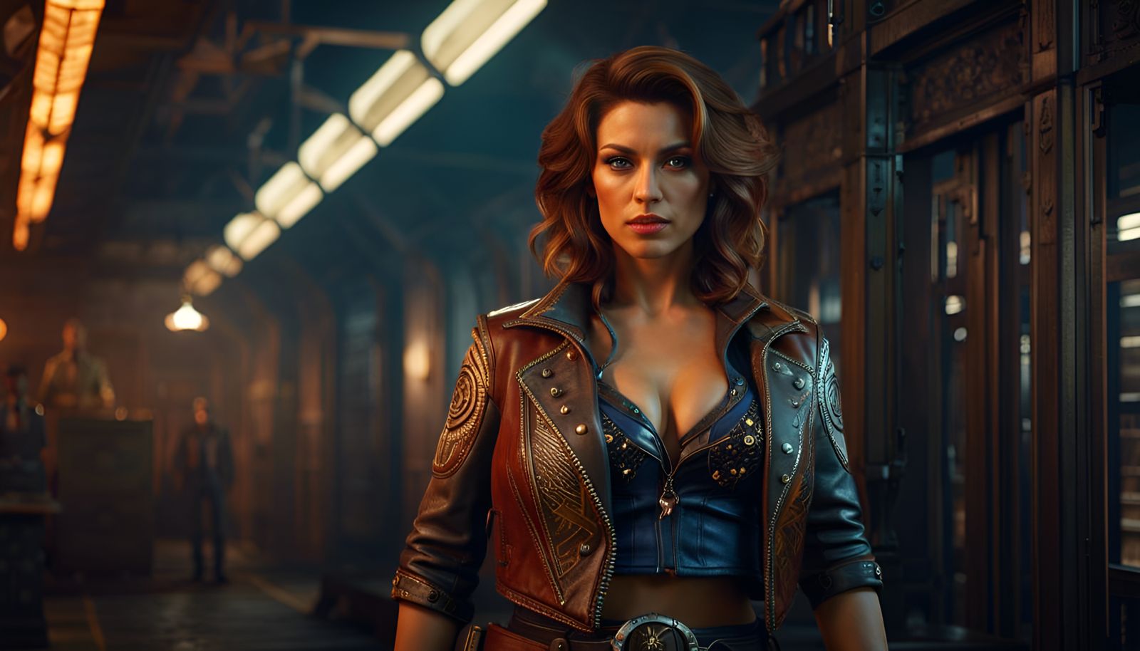 Space-Western Female Criminal in Revealing Outfit