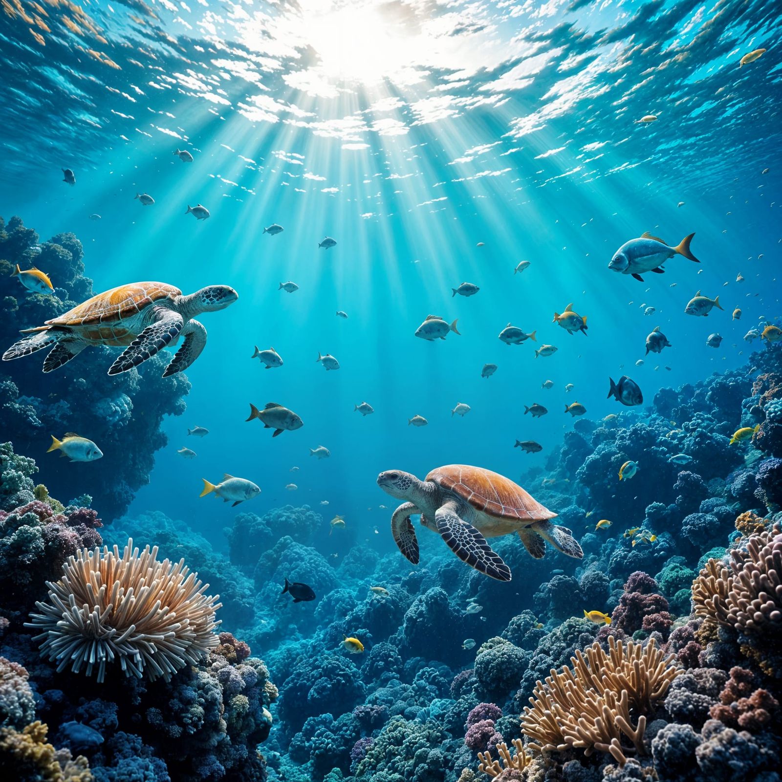 Vibrant Coral Reef Ecosystem in Cinematic Style