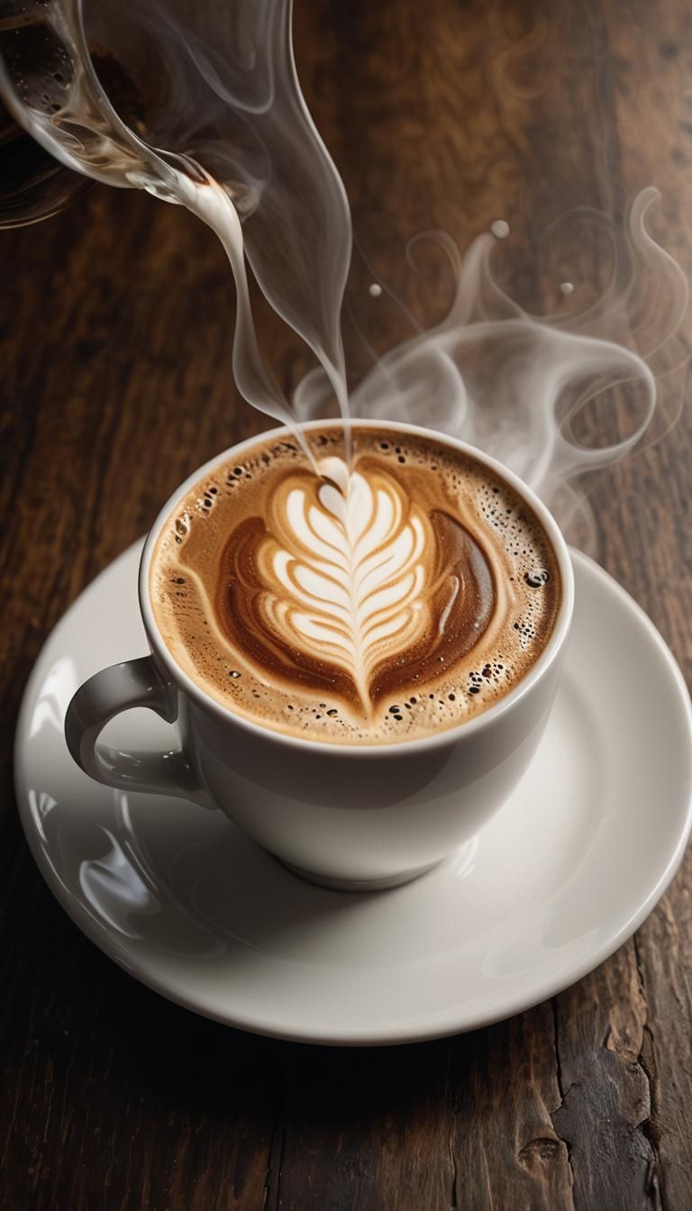 A cup of expressive expresso coffee sits n a saucer