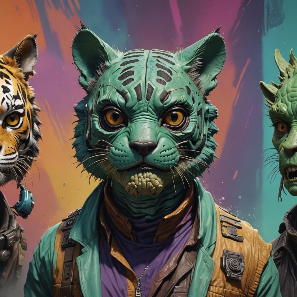 Hyperrealistic Greedo Tiger Hybrid Mashup