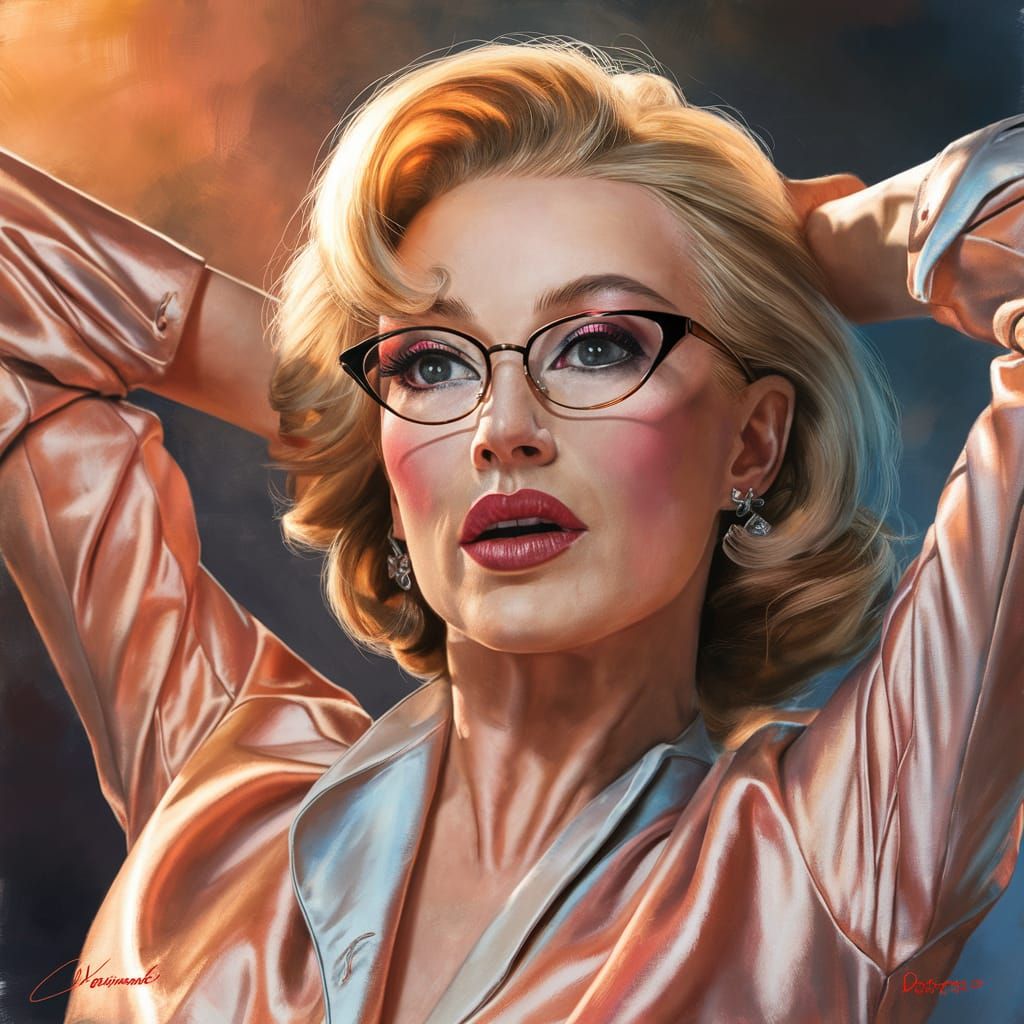 Glamorous Woman Portrait in Pin-Up Style