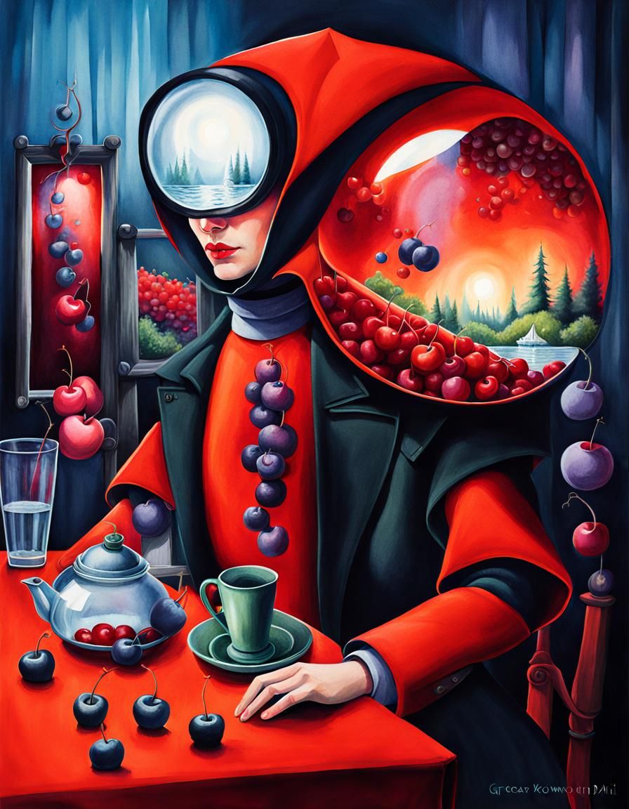 white cristal lakota native with cherry head and third eye p...