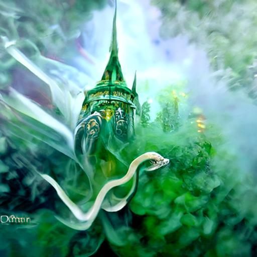 Ethereal Fantasy Scene in Mist