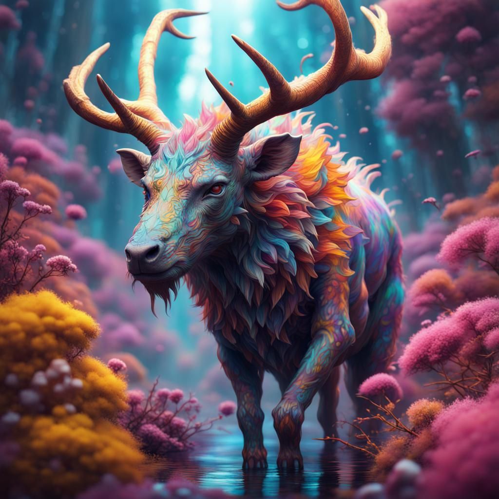 Colorful Ink Splatter Animal Art in 8k