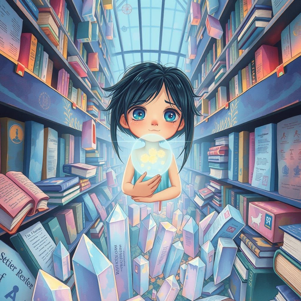 Opalescent Entity in Infinite Dreamlike Library