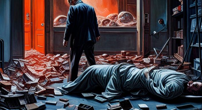 Apocalyptic Scene in Dark Surrealist Style