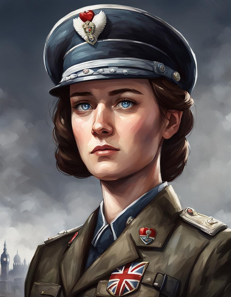 Hearts of Iron 4 UK General Portrait: Brunette Girl