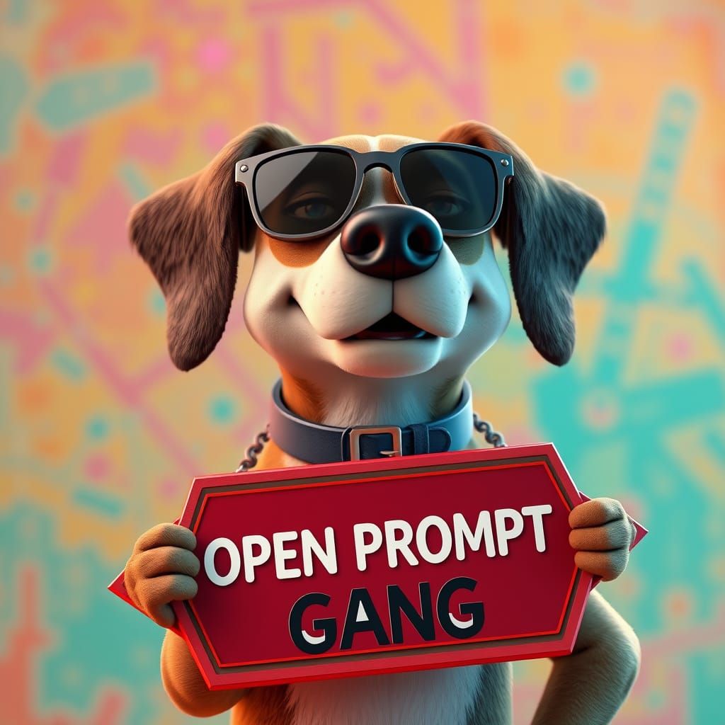 Dog with Sunglasses in Pixar 3D Style