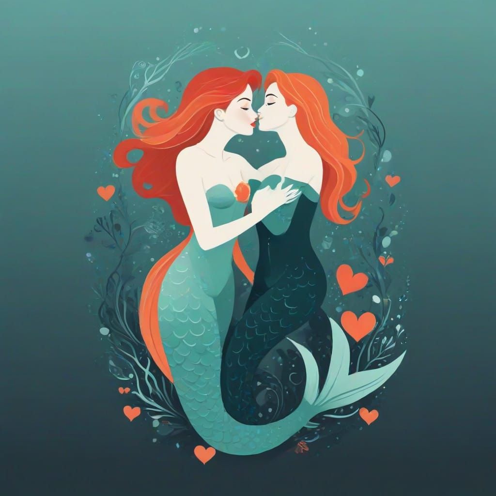 Sensual Mermaid Falling in Love