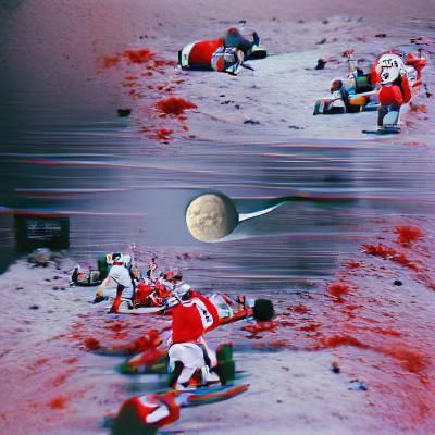 Desolate Lunar Landscape in Cold Light