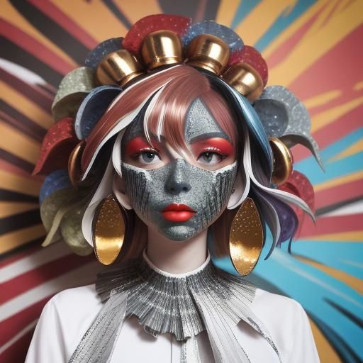 Leather and Metal Collage in Graffiti Art Style