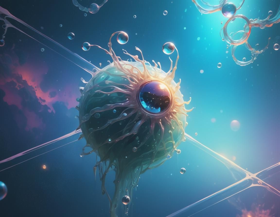 Shimmering Water Elemental in Surreal Digital Art