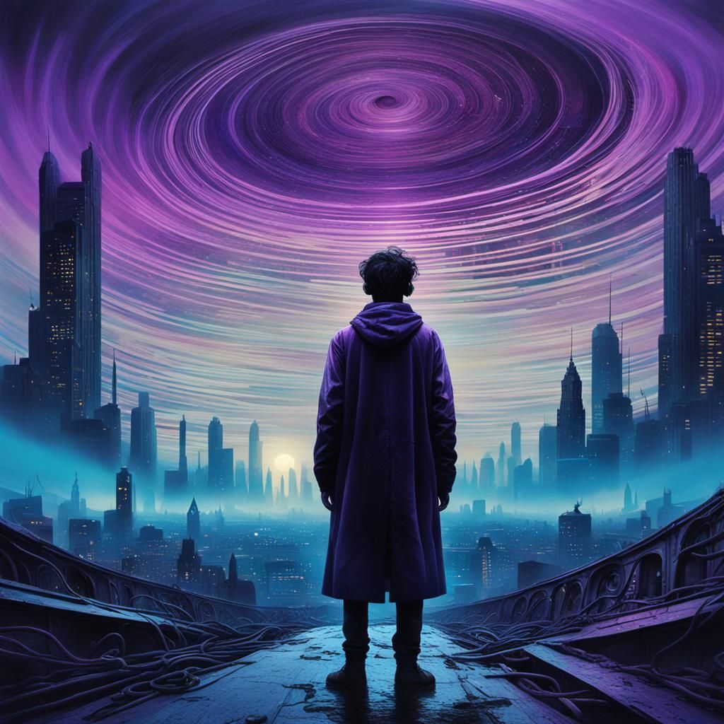 Person in Time Loop, Dark Surrealism Concept Art