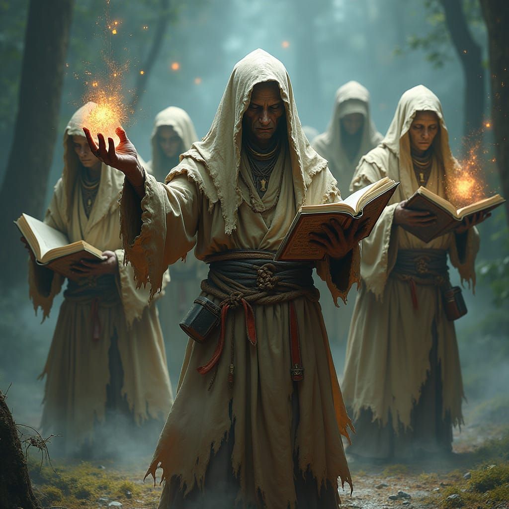 Medieval Fantasy Warlocks in Ethereal Aura