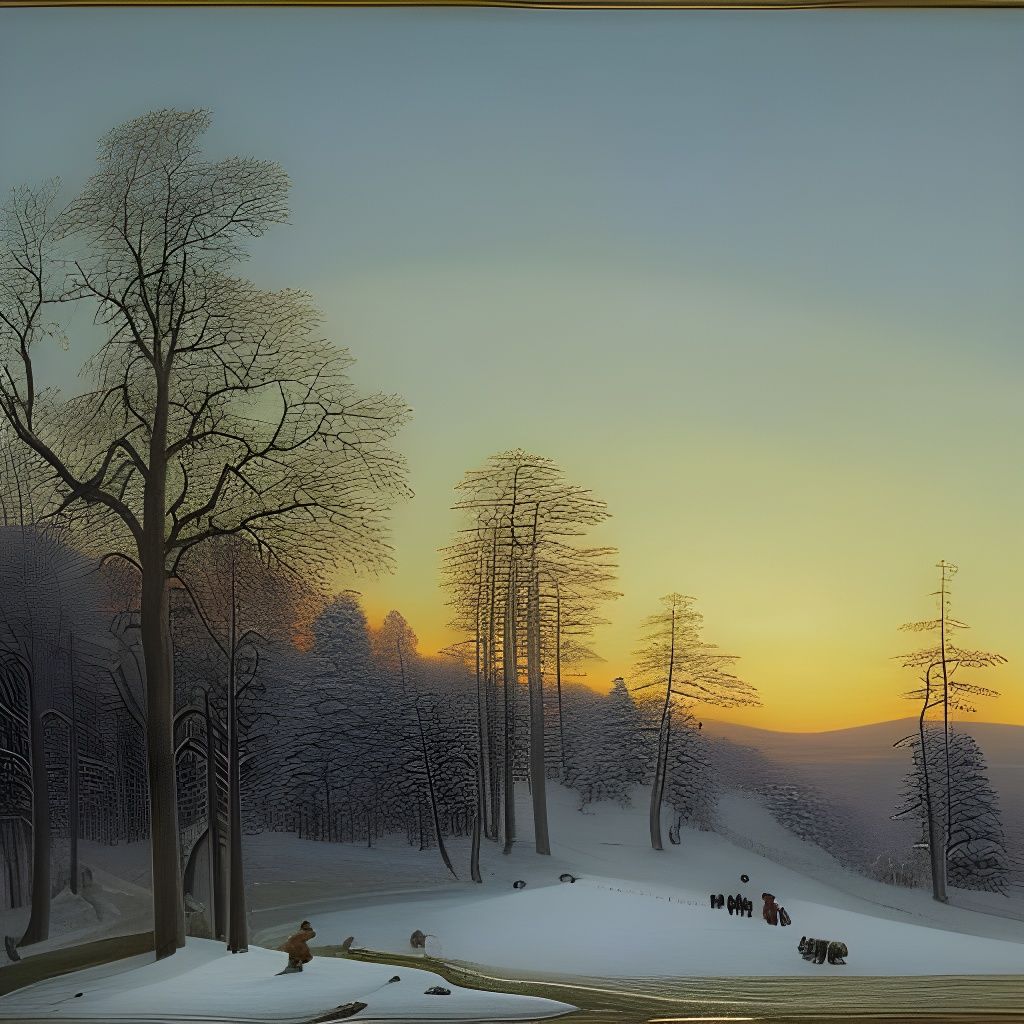 Sublime Winter Landscape in Romantic Style